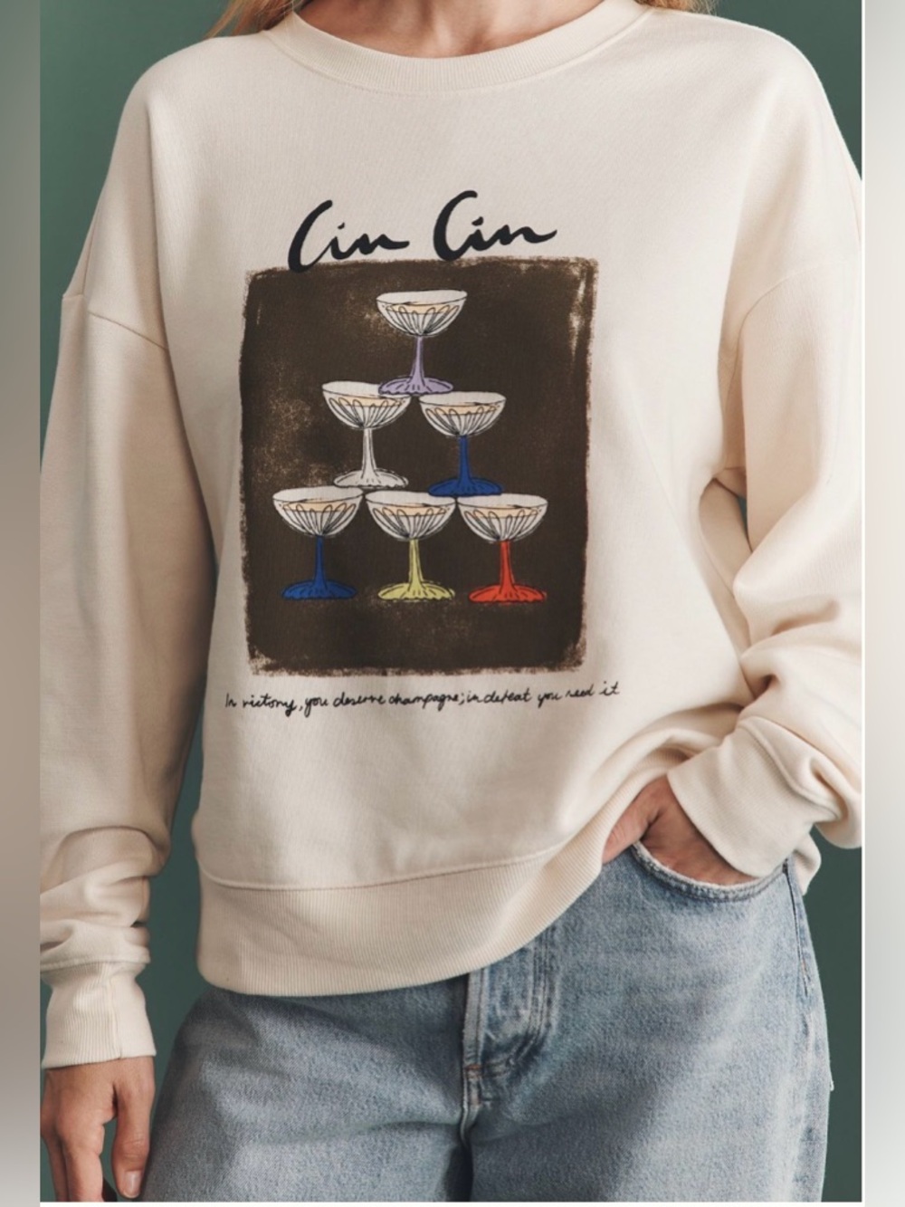 Anthropologie Maeve x Natalia Bagniewska Cocktail Sweatshirt, Size S - Picture 2 of 8